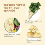 Bee's Wrap Beeswax Wraps for Food - Honeycomb & Bees + Bears Assorted 5 Pack (2L, 3M) Made in USA Reusable & Organic Food Wraps & Bowl Covers - Eco-Friendly Alternative to Aluminum Foil & Plastic Wrap