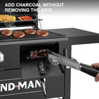 Brand-Man Propane Gas and Charcoal Grill Combo,Grill and Griddle Combo Dual Fuel BBQ Grill with Dual Lids for Outdoor Barbecue, Black