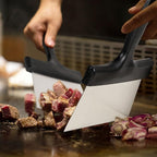 Grill Scraper 2 Pack Stainless Steel Griddle Scraper with 5" Plastic Handle Versatile Food Scraper Tool for Flat Top Teppanyaki BBQ Blackstone Griddle Accessories…