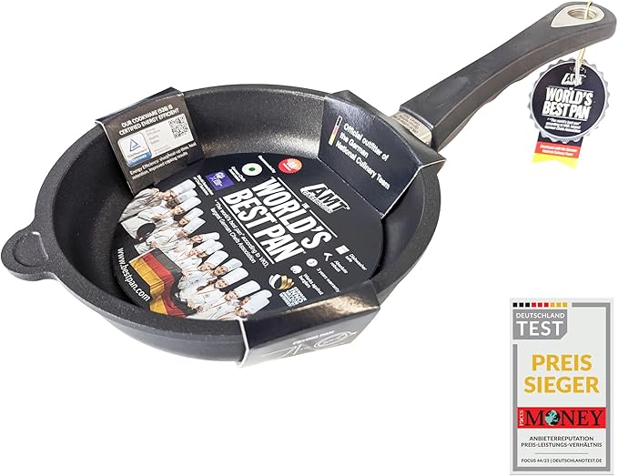 AMT Gastroguss The World´S [.] Frying pan Induction, Diameter 20 cm, Height 5 cm, cast Aluminium (Aluminium), Lotan® Non-Stick Coating for Fat-Free-Frying, AMZN-I-520-US