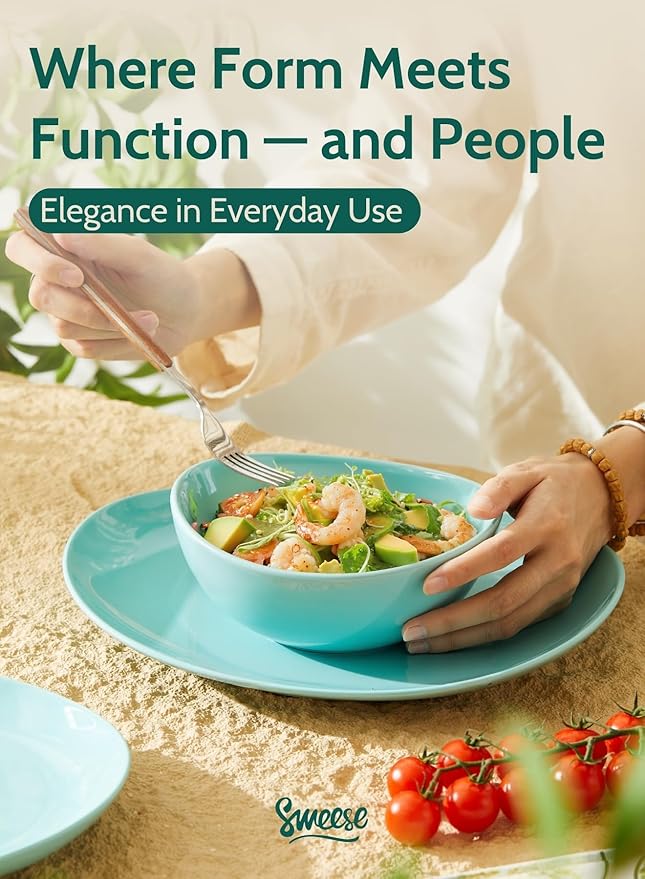 Sweese 18 oz Medium Porcelain Bowl - Set of 6 Rainbow Colored Cereal, Dessert, Soup, Rice & Salad Bowls, Ceramic Serving Bowls