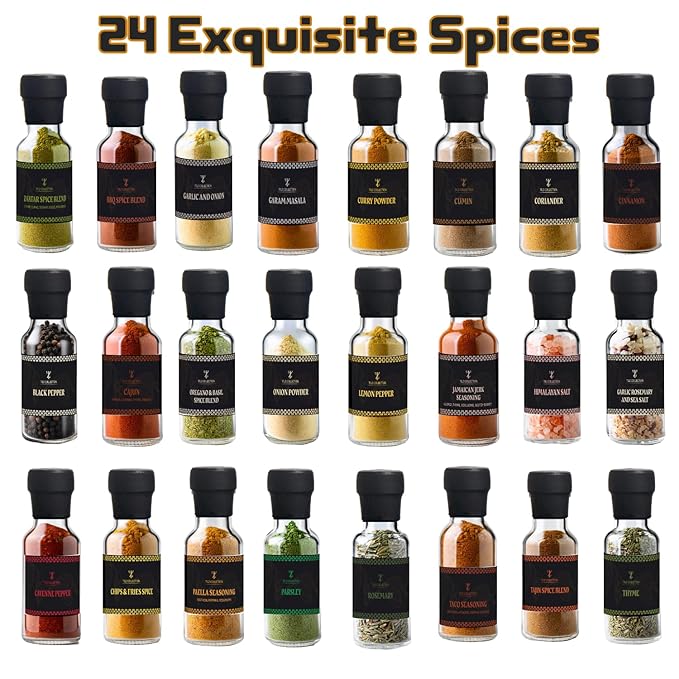 Spice Gift Set -24 Gourmet Spices For Cooking, Grilling, Rubs, Mixed Spice, Herbs, Spices & Seasonings, All Purpose Seasoning, Cooking Gifts For Men, Women, Birthday, Housewarming Gifts