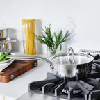 KEAWELL K3 Premium 1.5-Quart Tri-Ply Stainless Steel Saucepan with Lid, Induction & Oven Safe up to 600°F, Even Heating, Professional Cookware for All Stovetops (1.5-Qt)