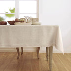 Solino Home Linen Tablecloth 60 x 120 Inch - 100% Pure Linen Light Natural Table Cloth for Rectangle Tables - Athena, Machine Washable Tablecloth for Summer, Fall, Autumn