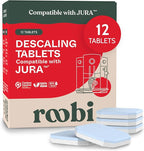 Roobi Jura Compatible Descaling Tablets. 12 Jura Descaling Tablets for Automatic Espresso Coffee Machines. 100% Vegan, Carbon Neutral.