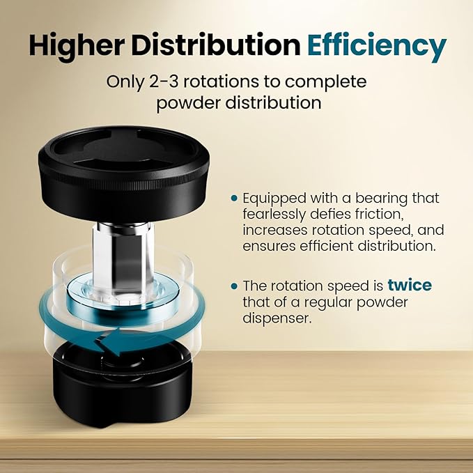MHW-3BOMBER 53.3mm Coffee Distributor for Breville, Gravity Espresso Distribution Tool with Adaptive Height for Barista, Coffee Leveler for 53mm/54mm Portafilter, Astra Distributor, T7020-OS