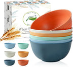 Wheat Straw Bowls Set of 6/12, Unbreakable Lightweight Bowls Set - Microwave & Dishwasher Safe, Reusable for Serving Soup, Oatmeal, Ramen & Salad (6, 26 oz)