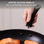 T-fal Ultimate Hard Anodized Nonstick Wok 14 Inch, Oven Broiler Safe 350F, Non Stick Stir-Fry Pan, Cookware, Pots and Pans, Kitchen, Versatile Deep Frying, Sauté, Braise, Stew, Dishwasher Safe, Black