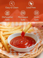 Sweese 4 oz Porcelain Bowls Set of 6 - White, Small Dipping/Snack/Sauce/Condiment Dish - Microwave, Dishwasher Oven Safe