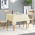 sancua 2 Pack Beige Tablecloth 54 x 54 Inch, Stain and Wrinkle Resistant Square Table Cloth - Washable Polyester Table Cover for Dining Tables, Buffet Parties and Camping