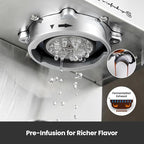 Espresso Machine, Espresso Maker with Milk Frother Steam Wand & 57OZ Water Tank for Latte Macchiato Cappuccino, Brushed Stainless Steel G3005E