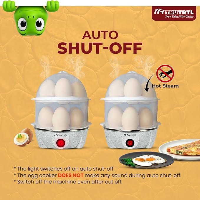 4 in 1 electric egg cooker | Boils upto 14 eggs | Poacher | Omelet maker | Vegetable steamer, dumpling & More | Marble