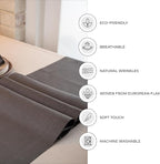 D'Moksha Homes Linen Charcoal Grey Table Runner 72 Inches Long - 100% Pure Linen Hemstitch Table Runner 14 x 72 Inch for Dresser, Dining, Summer, Fall and Halloween - Classic Hemstitch