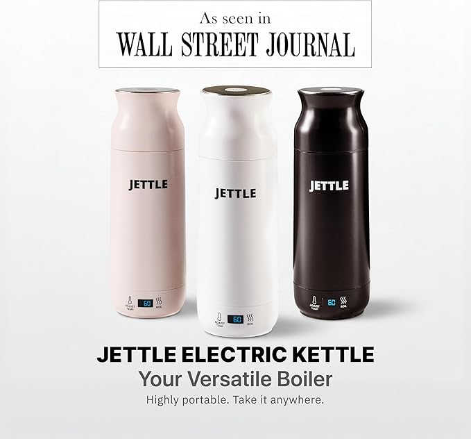 Electric Kettle - Travel Portable Heater for Coffee Tea Milk Soup - Stainless Steel Travel Water Boiler tea pot with Temperature Control - LED - Automatic Power Off - 450ml - Kitchen Appliance