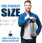 Coffee Carafe for Keeping Hot - 102oz/3L Airpot Coffee Dispenser with Pump - Insulated Stainless Steel Hot Beverage Dispenser for Parties - Thermal Carafe for Hot Drinks Water Tea Chocolate
