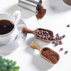 Wooden Scoops for Canisters 4PCS Acacia Wooden Scoop for Jars Mini Measuring Spoons for Ground Coffee Scoops Wood Scoops for Seasoning Bath Salt Laundry Detergent Shovel Measuring-Multipurpose