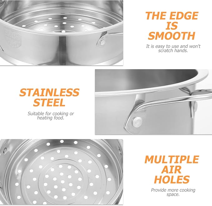 STOBAZA 20cm Steamer Basket Stainless Steel Steam Rack Trivet, Steamer Grid Compatible with Instant Pot Pressure Cooker