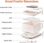 Folding Proofer Bread Proofing Box with 0-120℉ Temp Control & 1–9H Timer Slow Cooker Bread Pizza Dough Proofing Box Sourdough Starter Warmer Kit for Home Bread & Pizza Cooking