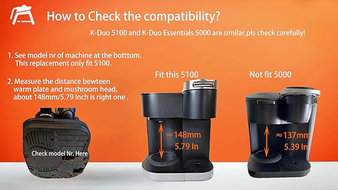 12 Cups Coffee Pot Replacement ONLY Compatible for KEURIG K-DUO 12 Cups Coffee Machine 5100 Model (Not compatible with Keurig other coffee makers)