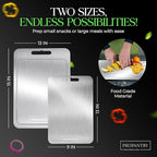 Titanium Cutting Board 2Pcs - 100% Pure Titanium Stainless Steel Cutting Board, Durable and Hygienic Surface for Kitchen Use, Non-Slip Edges, Easy to Clean, Ideal for Professional and Home Chefs