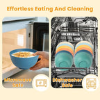 Homienly Wheat Starw Cereal Bowls, Unbreakable Bowl Set 6 PCS, Microwave and Dishwasher Safe Bowls, Alternative to Plastic Bowl Reusable, Bowl Set for Kitchen, Picnic, Camping, Party (26 OZ, Colorful)