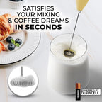 Zulay Kitchen Milk Frother Handheld Electric Whisk with AA Duracell Batteries – Durable Drink Mixer for Coffee, Lattes, Cappuccinos & More - Mimosa