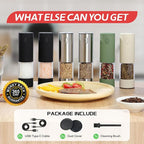 Electric Salt & Pepper Grinder Set (2 Pack) – USB Rechargeable, Adjustable Coarseness, One-Handed Operation with LED Light – Automatic Spice Mill Shaker for Kitchen, Dining, or Camping