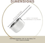 1 Cup Stainless Steel Measuring Cup | Sturdy Metal 250 ml | 240 cc | 8 oz | Single Cup for Wet and Dry Ingredients | Great for use as 1 Cup Dog Food Scoop - 1 PK