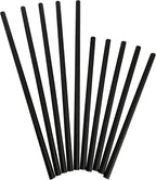 2,000 Count | Kingseal FSC Certified Paper Cocktail Straws, Stirrers, Unwrapped, 5.75 Inch Length x 6mm Diameter, BLACK, "Jumbo" Size, Biodegradable, Earth Friendly, Bulk Pack - 4 Boxes x 500