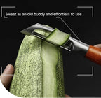KULUNER，Premium High-End Rosewood Handle and 304 Stainless Steel Serrated Blade - An Ultra-Sharp Rotating Peeler for Potatoes, Fruits, and Vegetables, Ergonomically Designed for Easy Peeling.