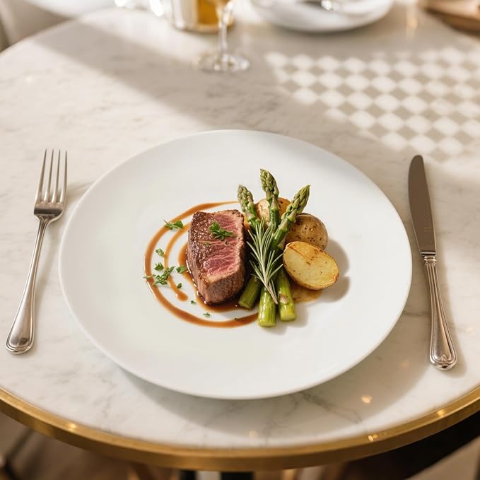 16-Piece Dinnerware Set for 4, White Porcelain Plates and Bowls, Chip Resistant Dishwasher Safe for Family Dining and Daily Use