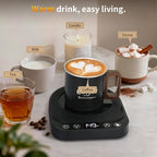 Smart Coffee Mug Warmer, 50W Fast Heating Coffee Warmer for Desk with 5 Temperature Control & 2-12H Auto Shut Off, Electric Large Panel Cup Warmer for Milk, Beverage, Candle, Matte Black