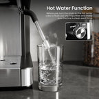 Kismile 15 Bar Espresso Machines with Grinder, Professional Espresso Maker with Removable Water Tank, Milk Frother Steam Wand for Latte&Cappuccino,Hot Water Function for Home (Black)