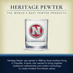 Heritage Pewter Nebraska Double Old Fashion | Double Rocks Glass 14 OZ for Liquor | Expertly Crafted Pewter Glass