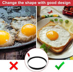 8 Inch Large Egg Rings for Frying Eggs with Foldable Handle, 2 Pack Stainless Steel Round Egg Shaper, Eggs Mcmuffin Ring Mold for Camping Pancake Sandwiches