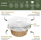 5.5" Aluminum Foil Pans with Integrated Handles and Snap-On Lids (5 pcs) | 2X Thickness Heavy-Duty Reusable Tin for Baking and Cooking