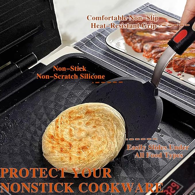 Silicone Spatula Turner, 5-Pack Spatulas Silicone Set for Nonstick Cookware, 600°F Heat Resistant Kitchen Cooking Utensils Set for Egg, Pancake Dishwasher Safe