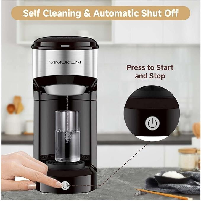 Mini Single Serve Coffee Maker - K Cup & Ground Coffee Compatible - 90 Second Brew - Portable Machine for Home, Office, RV - 14oz Reservoir