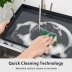 Utheer 23" x 16" Ceramic Nonstick Stainless Steel Griddle for Gas, Charcoal, Grill, Large Stove Top Griddle, Non-Toxic, PFAS/PFOA/PTFE Free, Oven Up to 500°F, for BBQ, Camping & Kitchen, Black