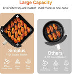 SIMPLUS Air Fryer 7 QT with Easy-View Window, Large Capacity Airfryer for Family, 400°F Rapid Air Crispy Technology, Touch Controls with 10 Presets, Nonstick & Dishwasher Safe Basket - Cream White