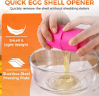 Egg Cracker Tool | Easy Shell Egg Opener | Handheld Egg Seperator Tool | Perfect for Baking, Scrambled Eggs & Omelets – No Mess, No Shell Pieces (Yellow/Pink/Orange - 3 Pack)