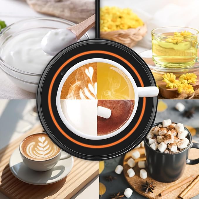 Coffee Mug Warmer for Desk,Heating Plate Electric Cup Warmers for Men Women Adult (D + Orange Light)