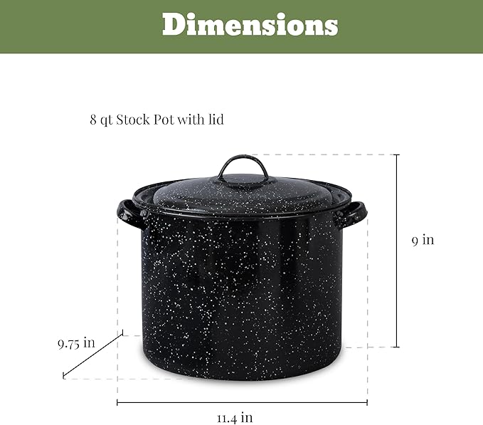 Granite Ware Enamel-on-steel 12-Piece Canner Kit, Includes 21.5 qt. Water Bath Canner with lid, Jar Rack, Blancher, Colander & 5 pc. Canning Tool Set