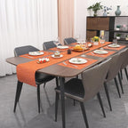 Myir JUN Placemats Set of 6, Vinyl Woven Placemats Place Mats Indoor Washable Table Mats Non-Slip Place mats for Dining Table (Orange, Set of 6)