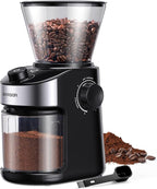 SHARDOR Burr Coffee Grinder, Electric Grinder with 32 Precision Grind Settings, 40-Second Adjustable Timer, and Chamber Cleaning Function for Home Brewing