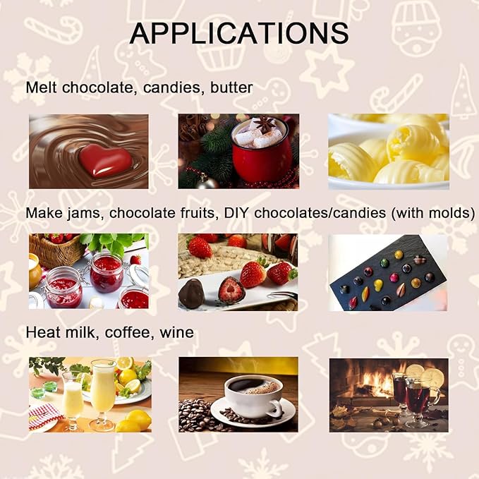 INTBUYING Chocolate Melting Pot Chocolate Candy Melting Warming Fondue Machine Chocolate Melter 110V 60HZ Electric Heated for Chocolate, Candy, Butter, Cheese, Caramel-1 Pot