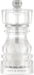 Cole & Mason London Refillable Spice Mill - Kitchen & Home Accessory - Table Salt Grinder - Salt Mill with Ceramic Mechanism - 5", Acrylic