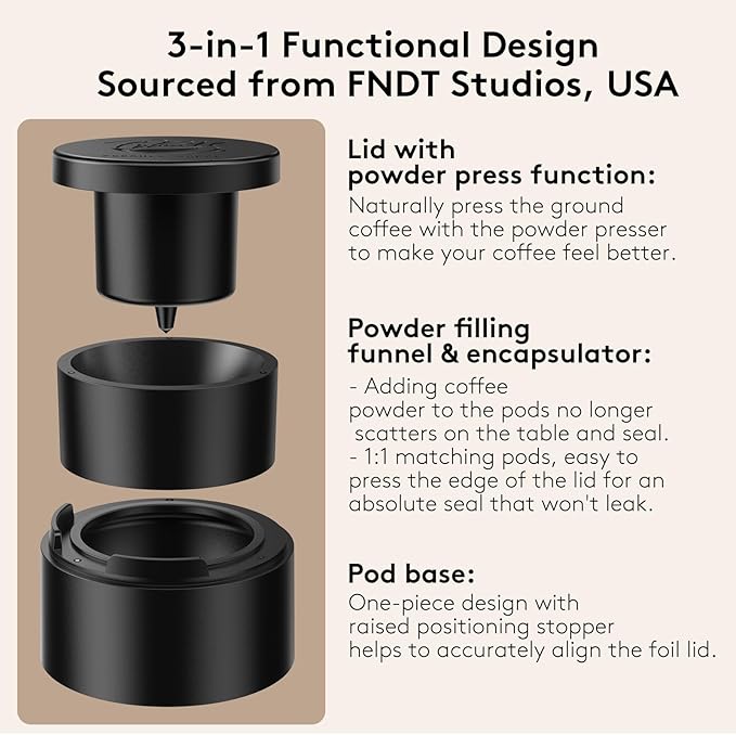 Reusable Vertuo Capsule Kit, for Reusable Nespresso Pods with Making Tools,100 Pcs Aluminum Foil Seal Lids, Holder, Brush, for Refilling Nespresso Vertuo Pods Reusable Vertuoline Pod