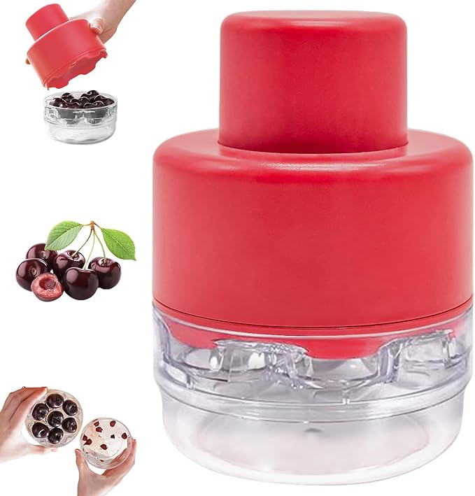 Cherry Pitter Multiple, Push Type Cherry Corer Multiple, Kitchen Cherry Jam 7 Holes Multi Pitter Tool, 7-in-1 Cherry Seed Remover Quick Portable Cherry Pitting Tool