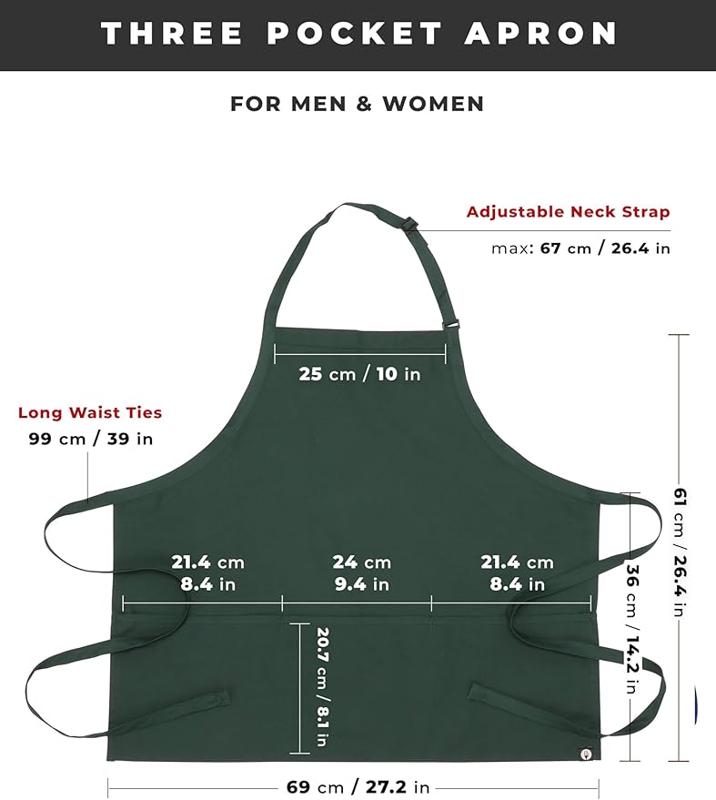 Chef Works Unisex Three Pocket Apron